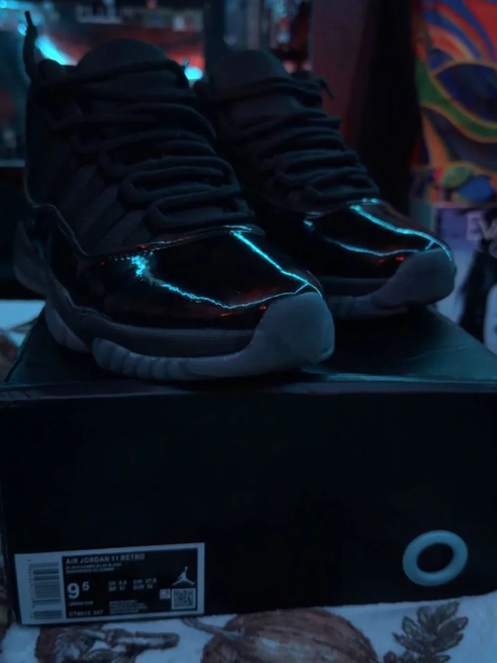 Jordan Black Patent Leather High-Top Sneakers